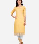 Style Samsara Cotton Blend embroidered Kurta Pant set