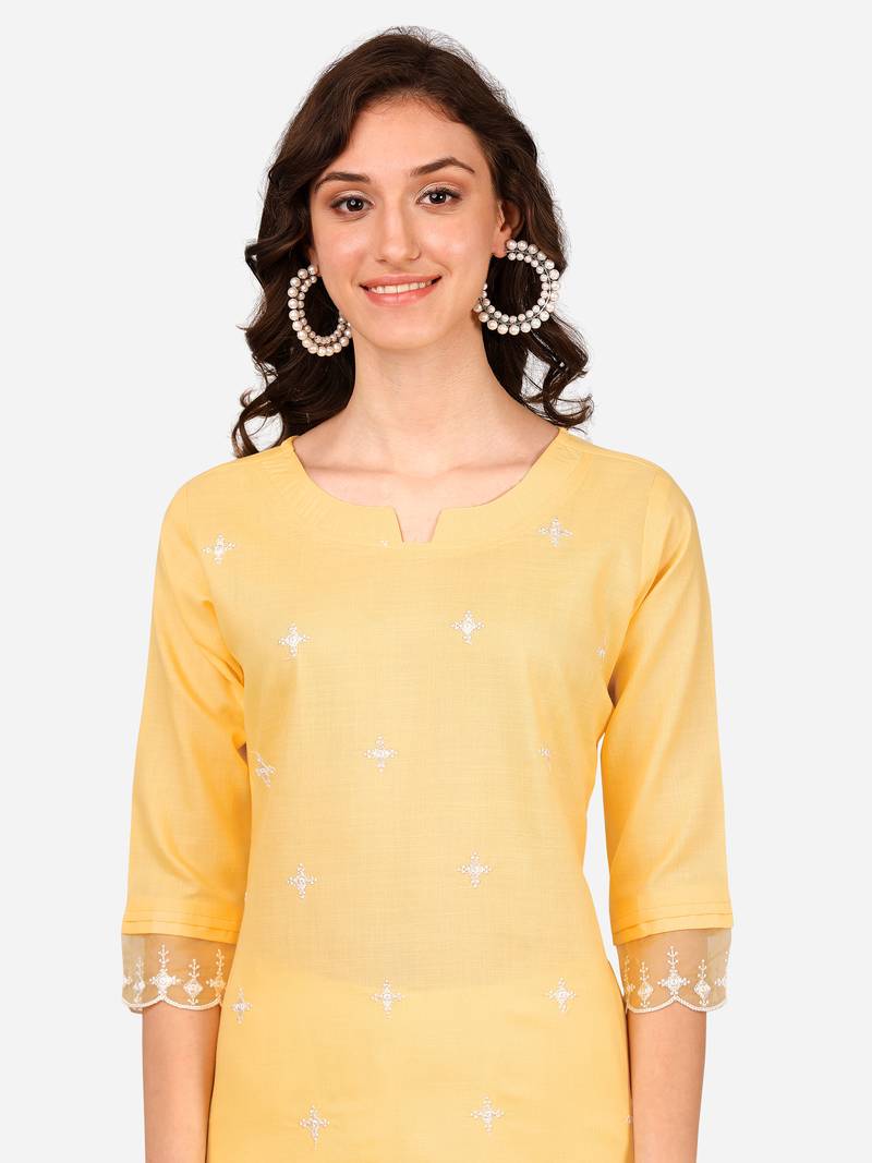 Style Samsara Cotton Blend embroidered Kurta Pant set