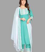 Style Samsara Cotton Blend Printed Kurta, Pant and Dupatta Set