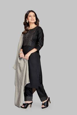 Style Samsara Cotton Blend Embroidered Kurta, Pant and Dupatta Set 3