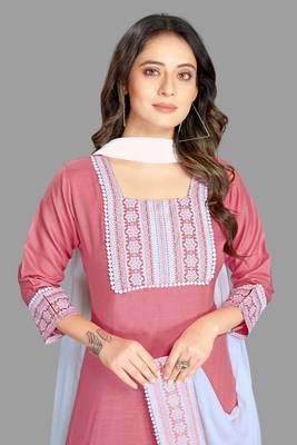 Style Samsara Cotton Blend Printed Kurta, Pant and Dupatta Set 4