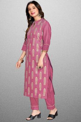 Style Samsara Gold Foil Printed  Kurta Pant Set 3