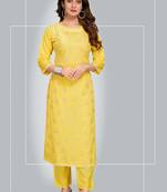 Style Samsara Golden Foil Printed softlina kurti pant set