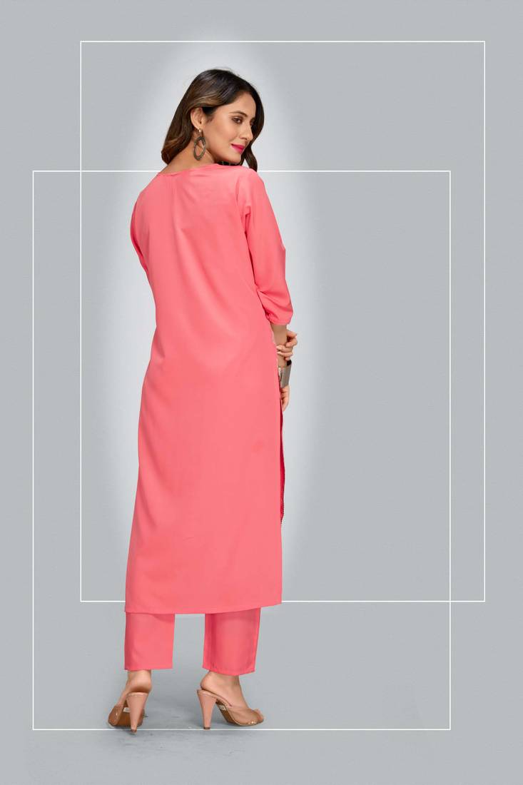 Style Samsara Golden Foil Printed softlina kurti pant set