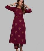 Style Samsara Foil Printed Crepe Straight kurta pant set