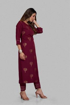 Style Samsara Foil Printed Crepe Straight kurta pant set 2