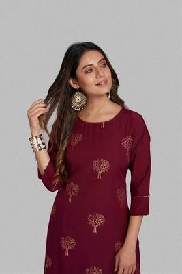 Style Samsara Foil Printed Crepe Straight kurta pant set 4