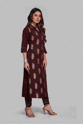 Style Samsara Foil Printed Crepe Straight kurta pant set 3