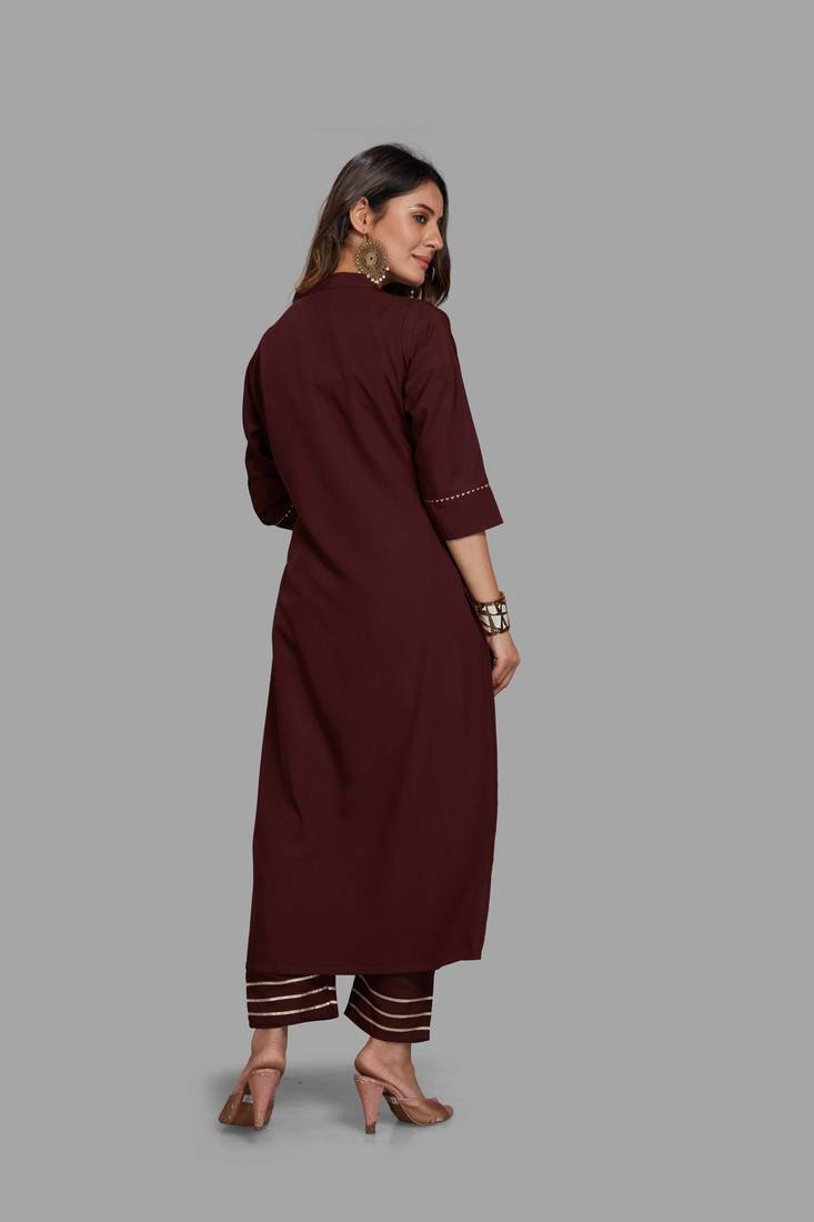 Style Samsara Foil Printed Crepe Straight kurta pant set