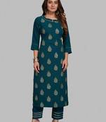Style Samsara Foil Printed Crepe Straight kurta pant set