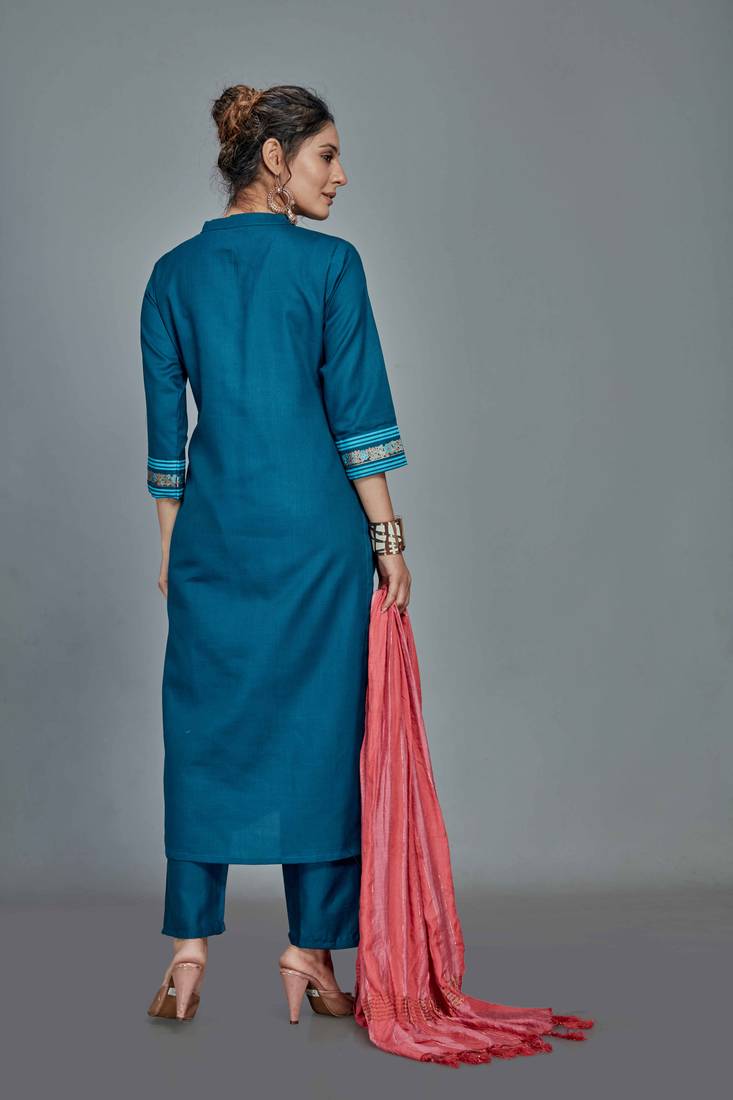 Women Samaira Mustard Ornamental Print Kurta Comfort Pant Dupatta