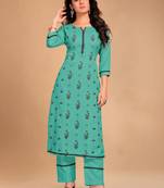 Style Samsara Foil Printed cotton blend kurti with pant
