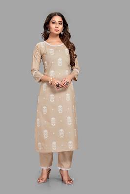 Style Samsara Block Printed cotton blend kurta pant set 1
