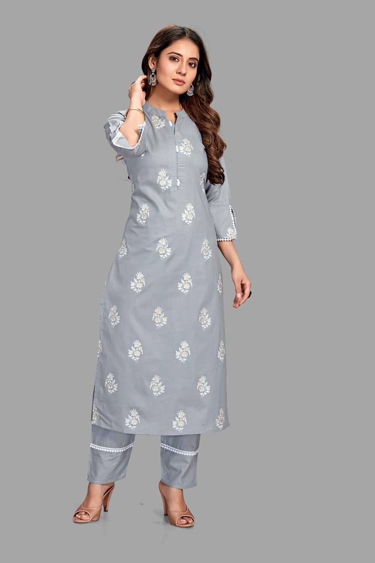 Style Samsara Block Printed cotton blend kurta pant set
