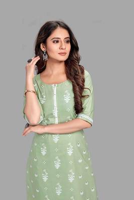 Style Samsara Block Printed cotton blend kurta pant set 4