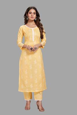 Style Samsara Block Printed cotton blend kurta pant set 1
