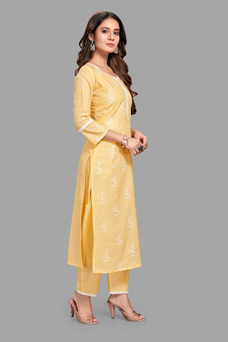 Style Samsara Block Printed cotton blend kurta pant set