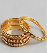GOLD PLATED SET OF 4PC BALL BANGLE..