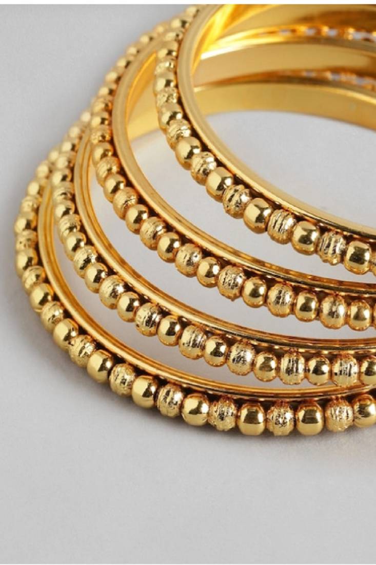 GOLD PLATED SET OF 4PC BALL BANGLE..