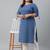 XL LOVE by Janasya Blue woven cotton ethnic-kurtis