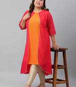 XL LOVE by Janasya Orange printed crepe ethnic-kurtis