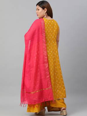 XL LOVE by Janasya Mustard printed silk ethnic-kurtis 4