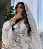 Royal Moroccan Dubai Kaftan Arabic Abaya Maxi Hand Beaded Caftan Wedding Gown Dress