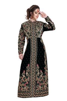 Luxurious VIP African Attire Bridesmaid Abaya Muslim Wedding Gown Handmade Dubai Moroccan Kaftan with hijab Dress  3