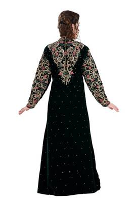 Luxurious VIP African Attire Bridesmaid Abaya Muslim Wedding Gown Handmade Dubai Moroccan Kaftan with hijab Dress  4