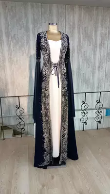Royal Moroccan Dubai Kaftan Abaya Maxi Fancy Bridal Full Sleeve Jalabiya Wedding Gown Dress 1