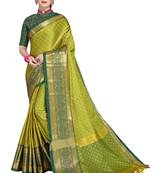 Mehendi Woven Cotton Silk Saree With Blouse