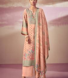 Peach digital print pashmina salwar