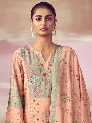 Peach digital print pashmina salwar 4