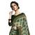 Green woven chiffon saree with blouse
