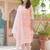 Peach embroidered cotton ethnic-kurtis