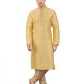Gold embroidered art dupion silk kurta-pajama