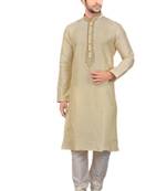 Gold embroidered art dupion silk kurta-pajama