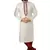 White embroidered art dupion silk kurta-pajama
