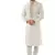 White embroidered art dupion silk kurta-pajama