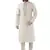 White embroidered art dupion silk kurta-pajama