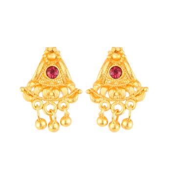 Gold cubic zirconia earrings 1