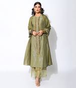 olive straight kurta set