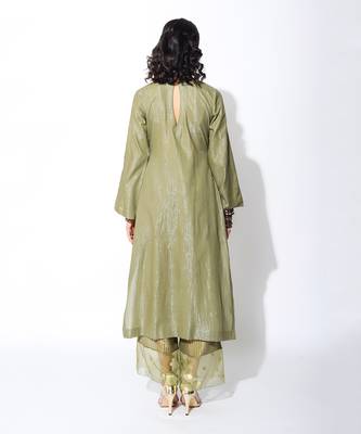 olive straight kurta set 3