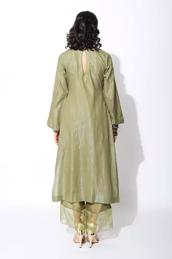 olive straight kurta set