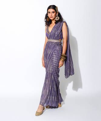 dazzle pant saree set 1