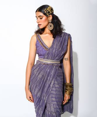 dazzle pant saree set 4
