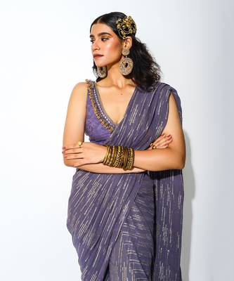 dazzle pant saree set 5