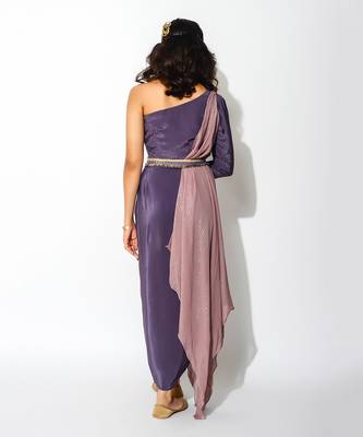 Purple Crepe Co ord Set 3