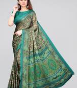 Beige Printed Chiffon Saree With Blouse