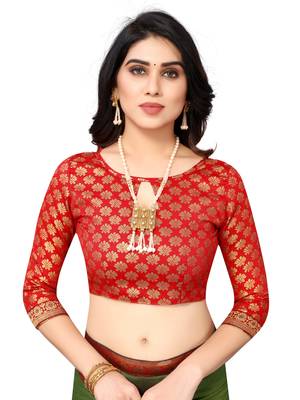 Mahendi Green Vichitra Silk Blend Saree With Fancy Lace And Blouse Piece. 5